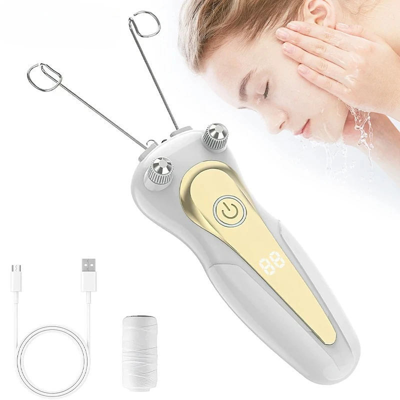 

Electric Cotton Thread Epilator with LCD Display Facial Hair Remover Defeather Instant Arm Leg Hair Removal Threading Depilation