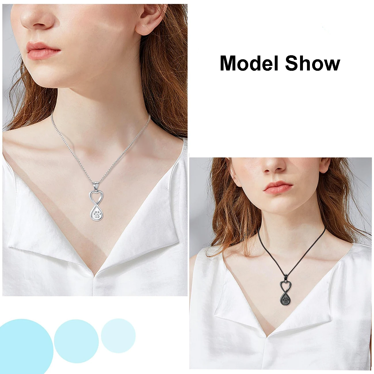 Infinity Love Pfotenabdruck Urnen-Schmuck für die Asche von Hund/Katze, Gedenk-Andenken, Urnen-Halskette, Anhänger, Gedenkstahl-Schmuck – Detail 5