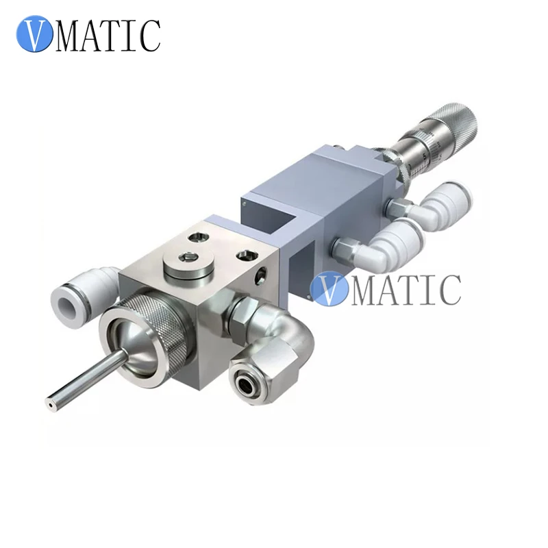 VC-24E Precision Atomizing Spray Valve Stainless Steel Pneumatic Dispensing Nozzle for Glue/Grease/Ink, Auto Dispenser Accessory