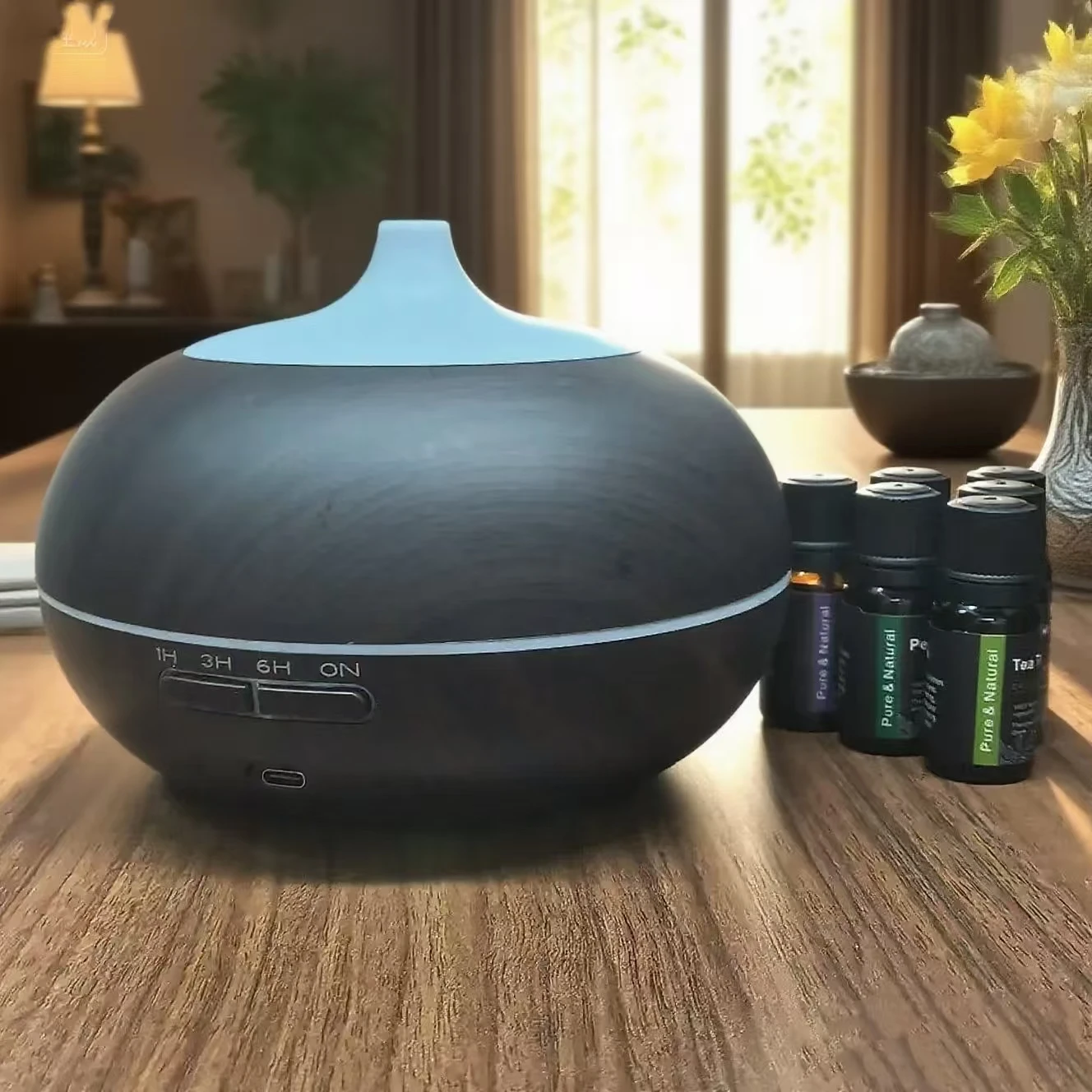 موزع روائح الزيوت العطرية بالموجات فوق الصوتية سعة 550 مل: عطر ومرطب 2 في 1 مع إيقاف تلقائي + 4 مؤقتات - مثالي لغرفة النوم المنزلية #1