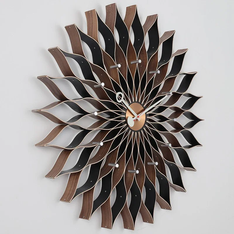 Creative Sunflower Wall Clock Nordic Living Room Decoration Clocks Bedroom Silent Movement Wall Clocks Large Home Interior Clock