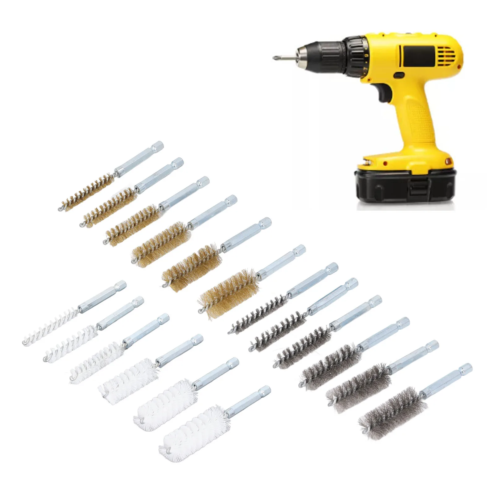 فرشاة خدش 1/4 بوصة ساق سداسية سهلة التركيب فرشاة تتحمل سلك ملتوي قوي مقاوم للصدأ للسيارات