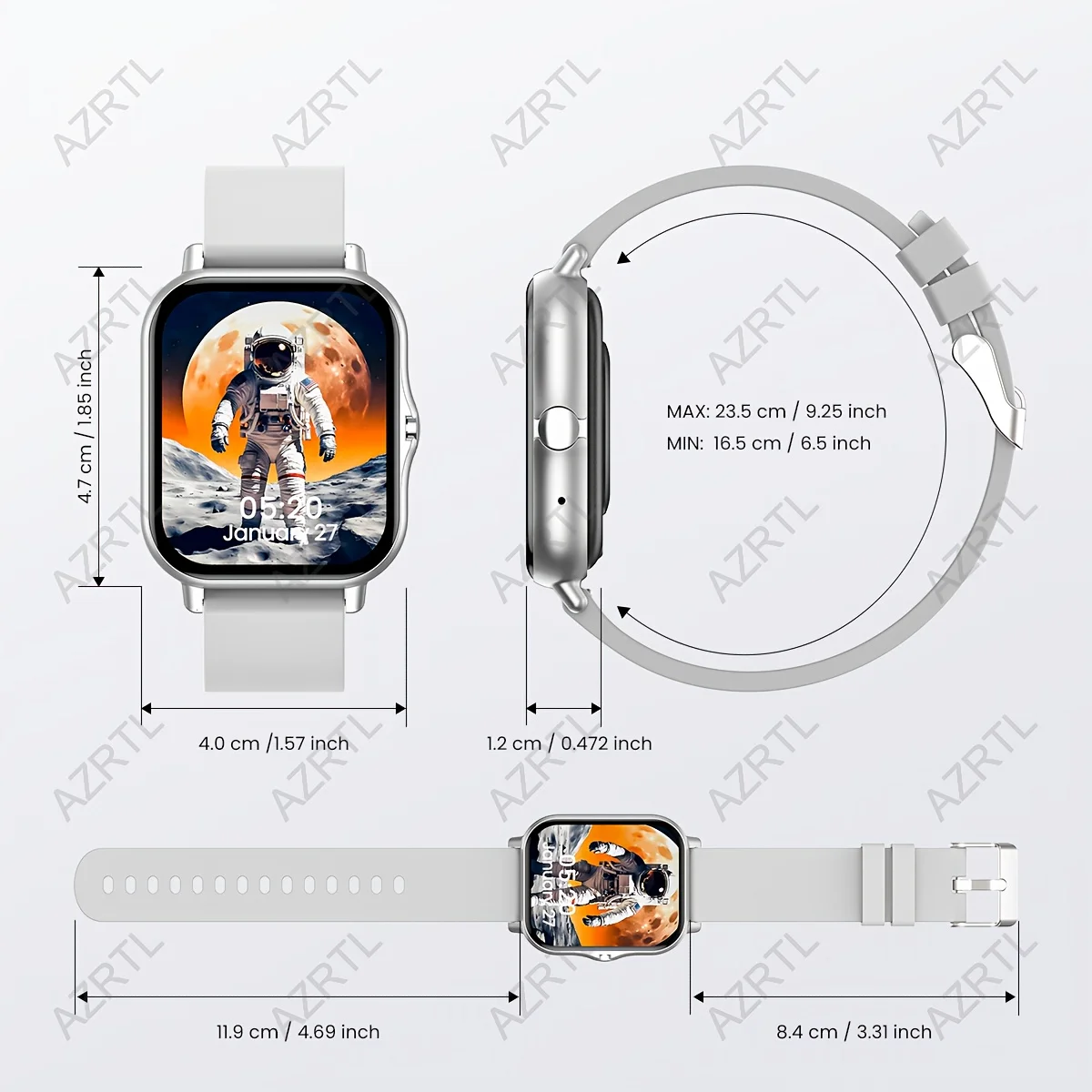 Stylish Fullscreen Touch Smartwatch Suita NotificationsCustomizable Watch FacesWith AnSmartphonesPerfect As A Holiday Gift