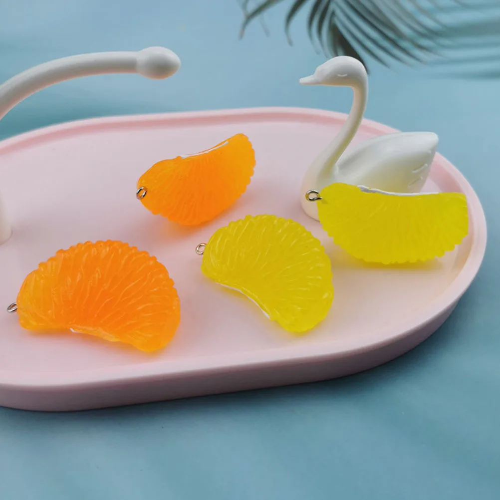 

10Pcs Resin Orange Pendant Charms Durable DIY Keychain Decorative Fruit Jewelry Craft Supplies Resin Fruit Pendant Charms