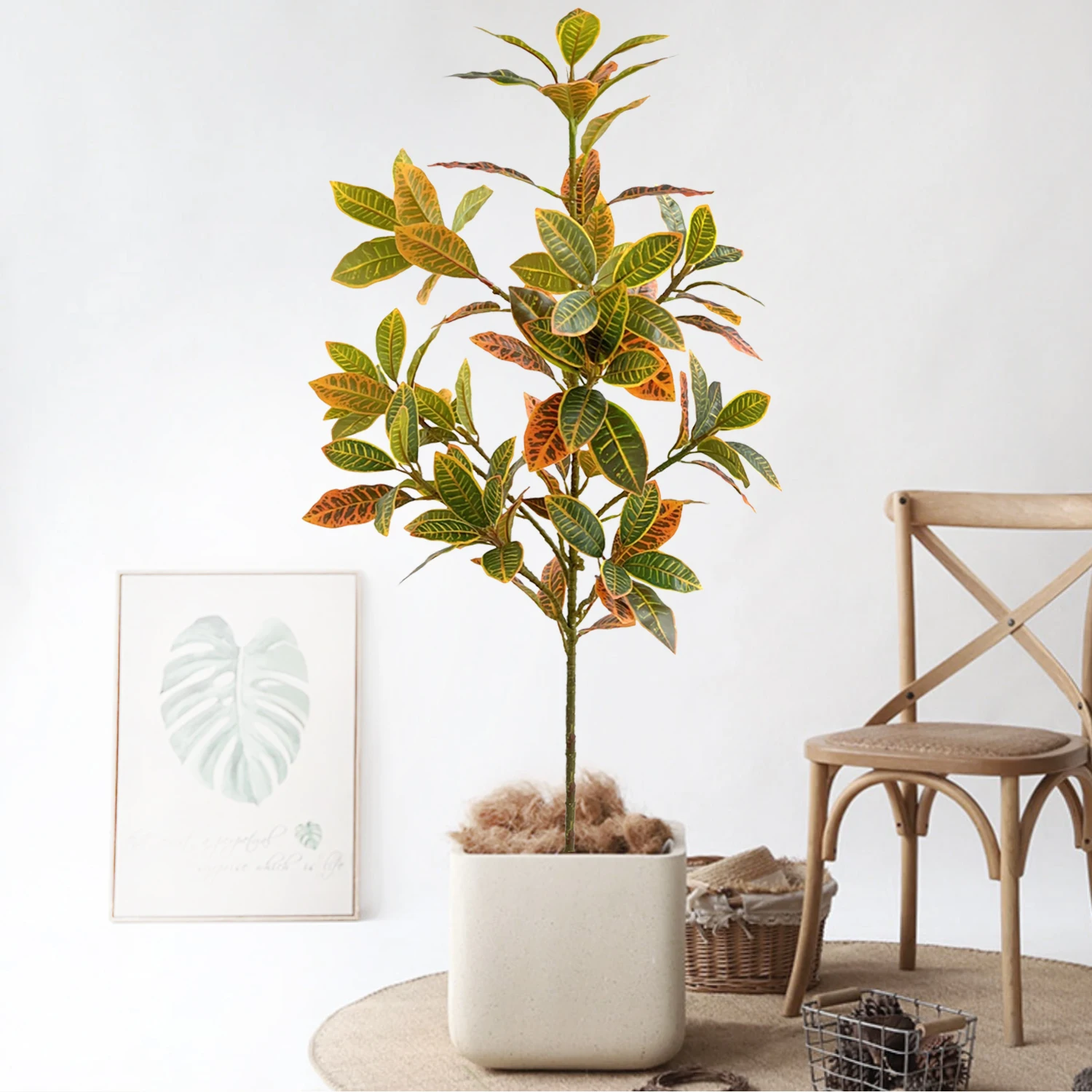 32.5-120cm（12.8in） artificial variable leaf ficus tree leaves suitable for home garden decoration