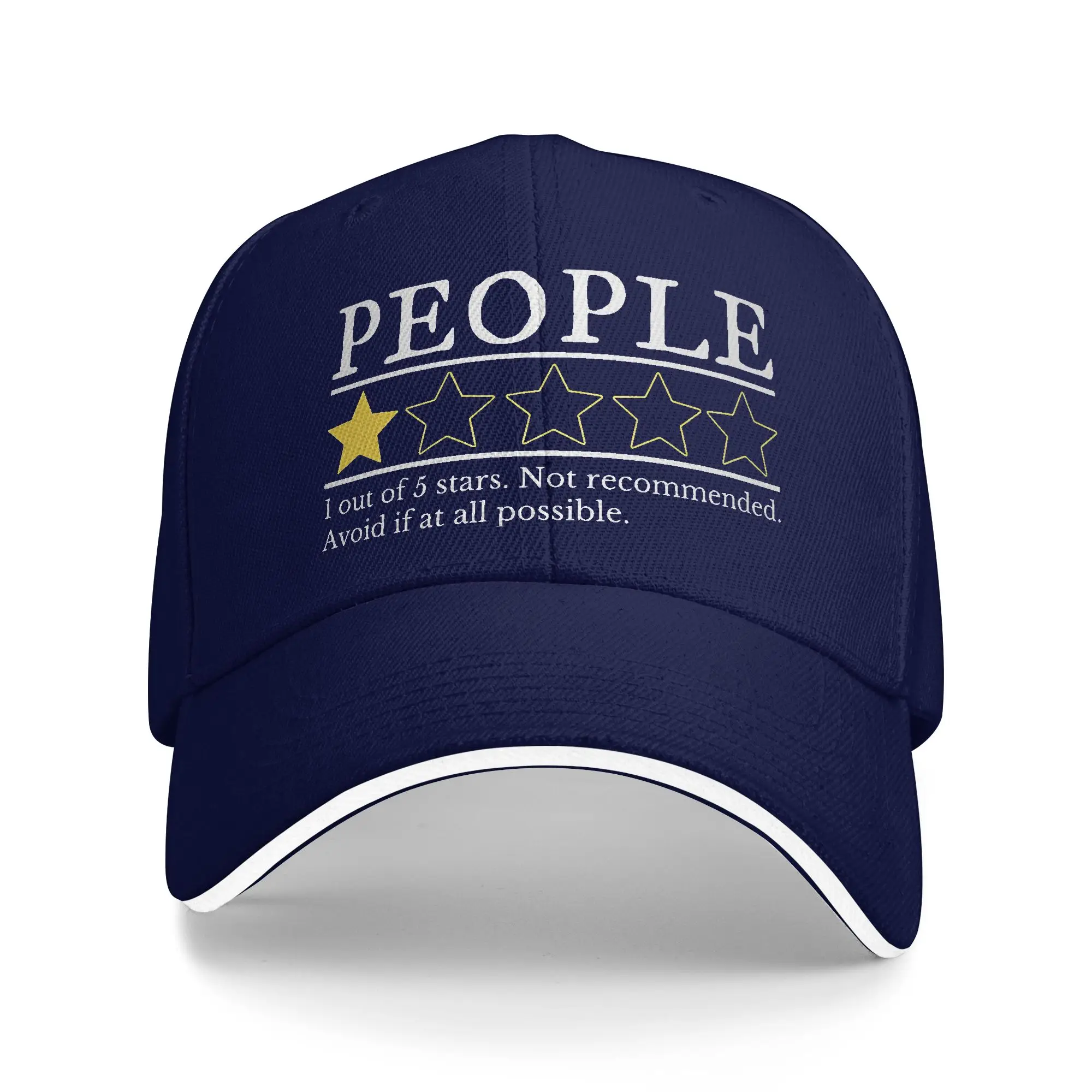 People Rated at One Star Rating Baseball Cap Casual  Sandwich Caps for Men Women Breathable Dad Hat Travel Gift