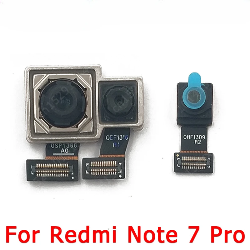 Front and Rear Back Camera For Xiaomi Redmi Note 7 Pro Main Facing Camera Module Flex Cable Replacement Spare Parts