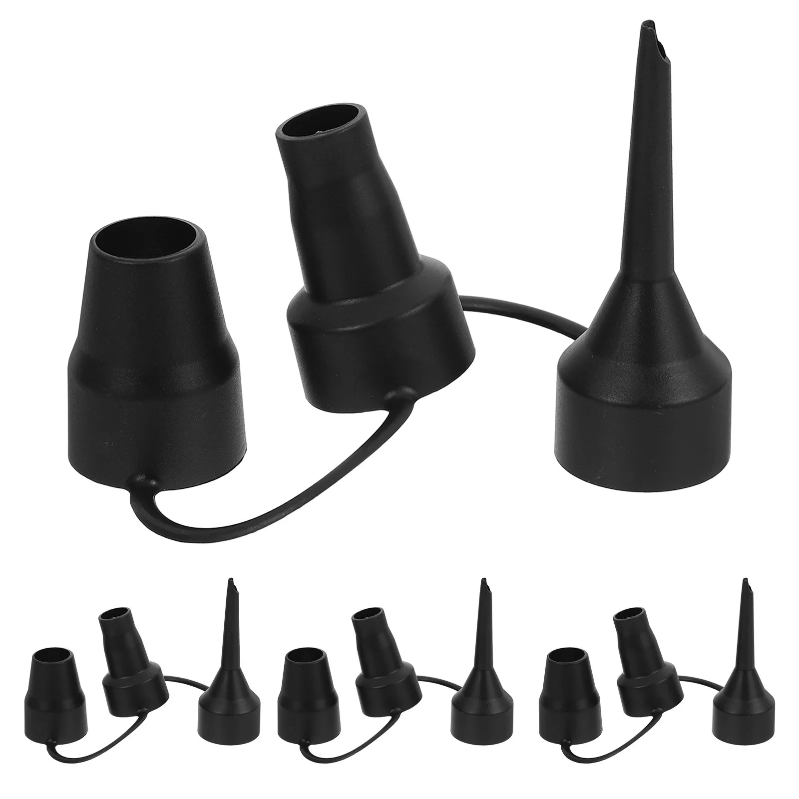 4 cabezales de boquilla de plástico para colchones de aire, accesorios de repuesto para bombas de alta resistencia, conectores robustos para camas inflables, fiables