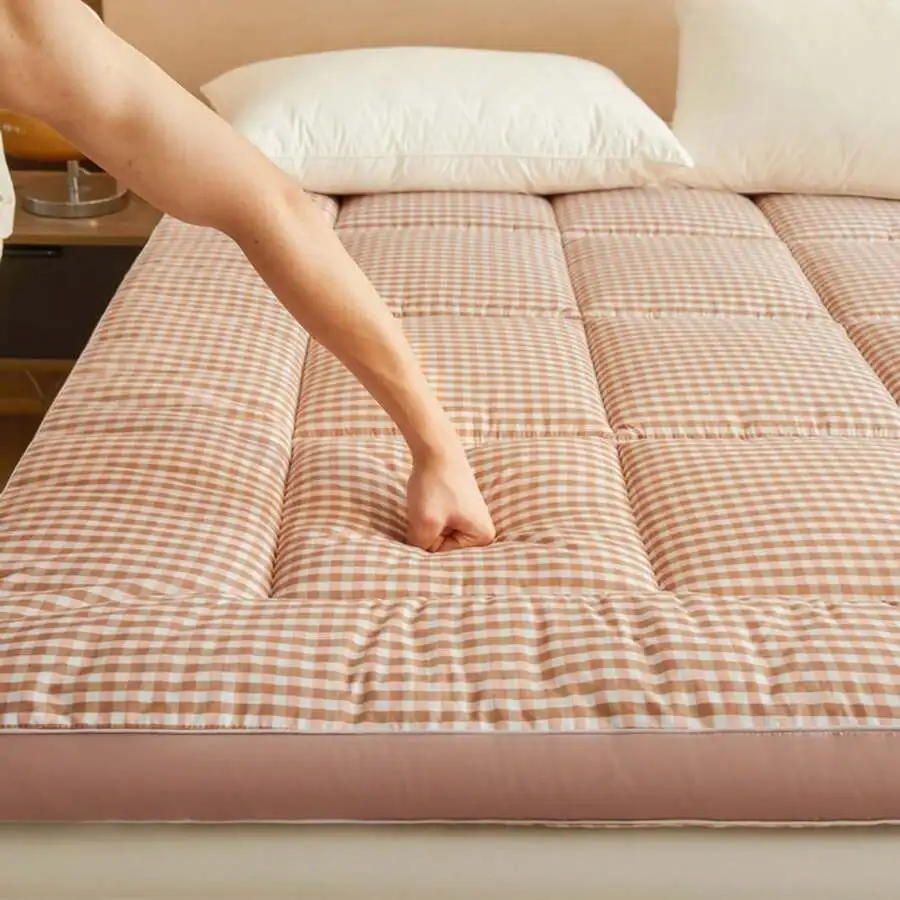 Thick Quilted Mattress Topper - Soft, Warm, Breathable Fiber Filling - Non-Waterproof, Woven Fabric Mattress Topper - Available