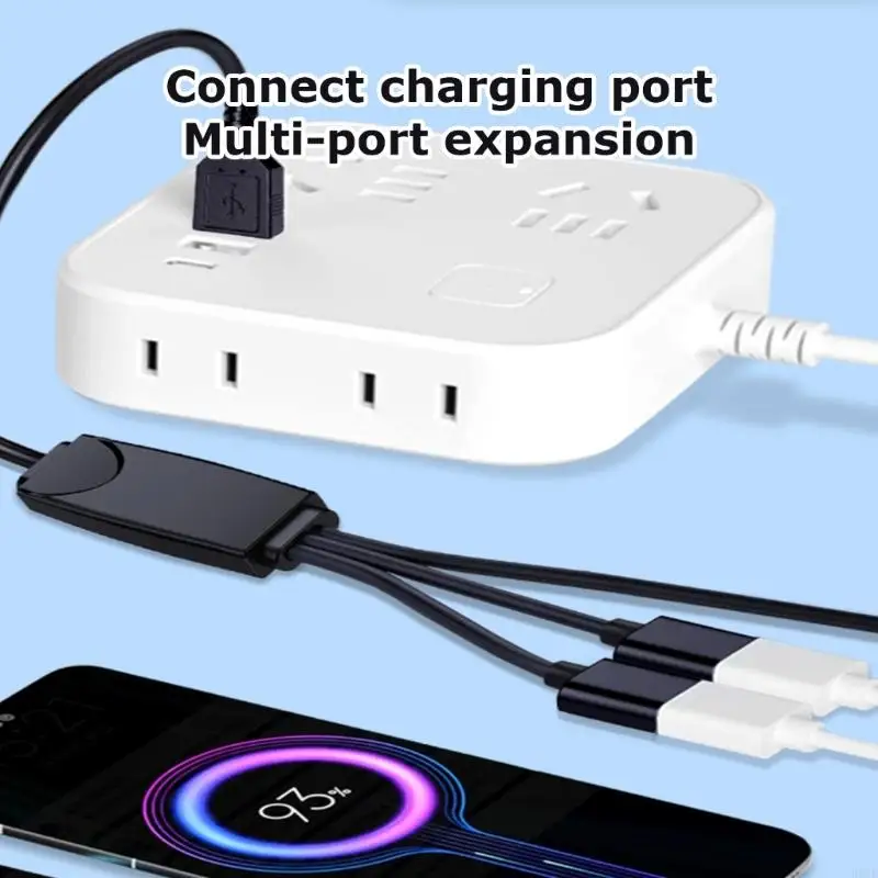 

USB 1 Male 2 Female Port Splitter Cable for Simultaneous Camera and Microphones Connection in Streaming Setups H8WD