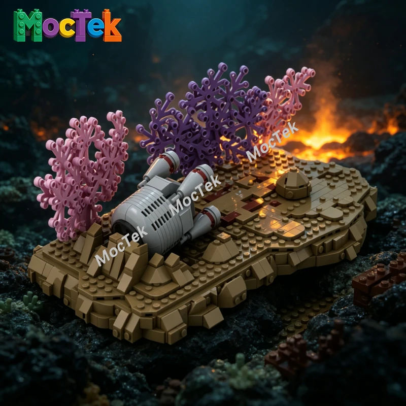 

Коллекция MOC-блоков Ambush Diorama: Военная тактическая сцена битвы, детализированная структура местности для хобби-сборки и демонстрации