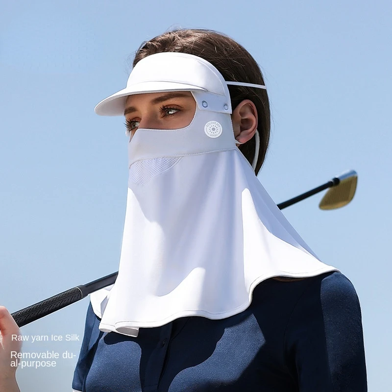 

Летняя модель, солнцезащитный козырек для гольфа на все лицо, дышащий козырек для лица из ледяного шелка, козырек для защиты от ультрафиолетовых лучей, XTJ36