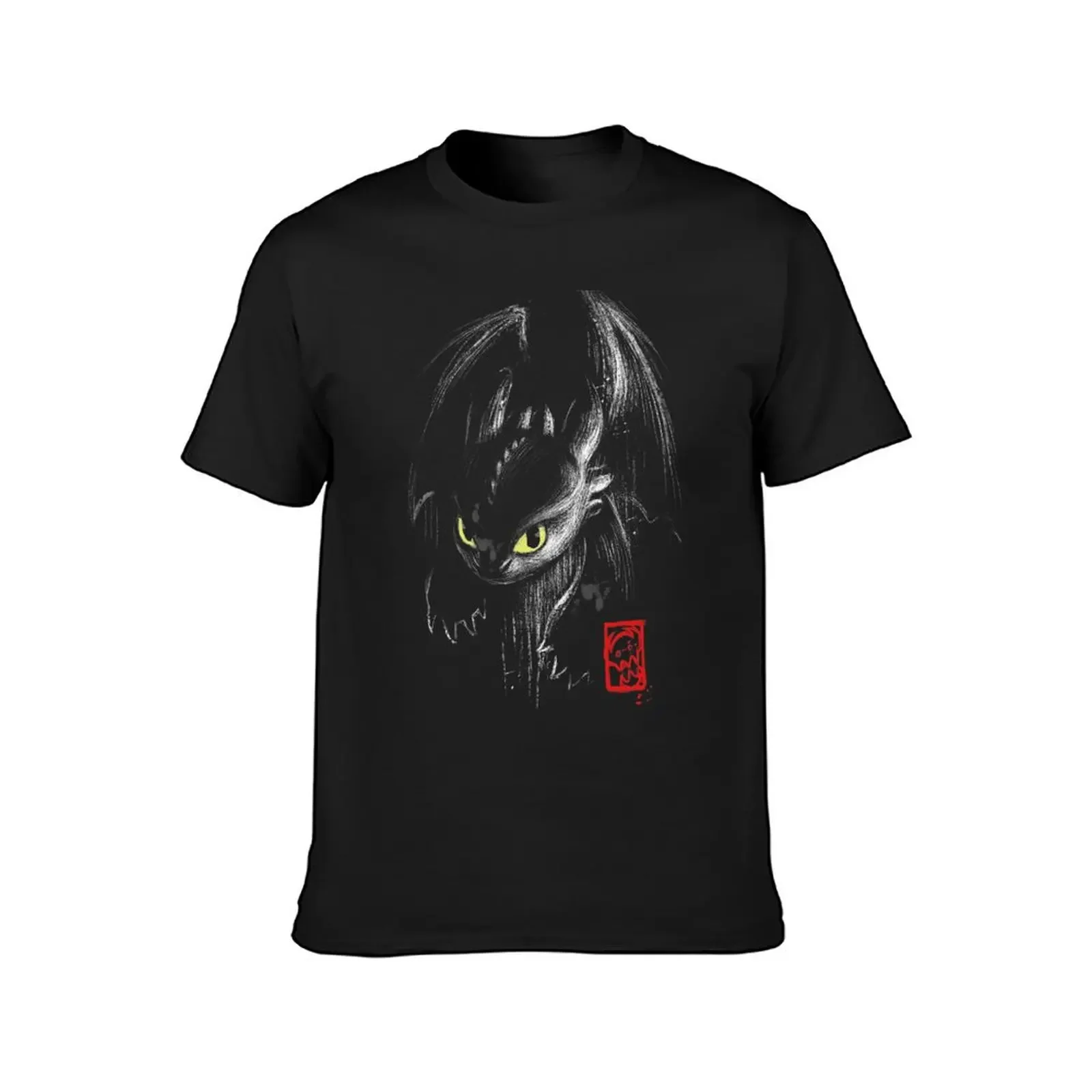 Fury Ink - Fantasy Black Dragon - Animation Movie T-Shirt blue archive anime figures tees luxury clothes men