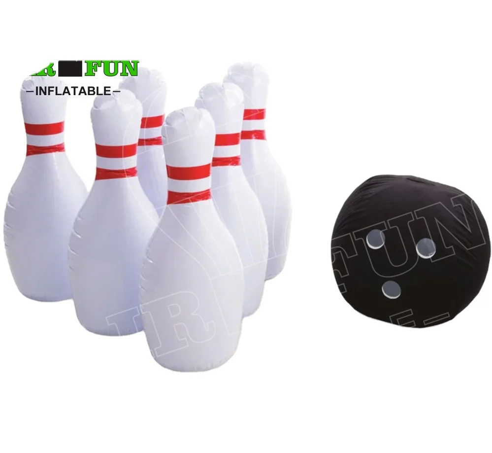 Airfun inflatable bowling pin pitch, inflatable bowling pin arena, inflatable kids bowling set for sale