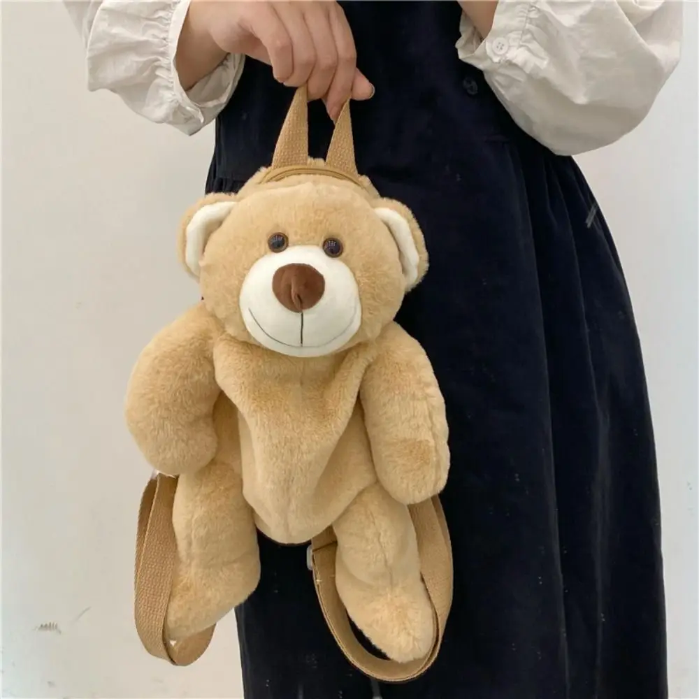 Creative Plush Toy Cartoon Bear Backpack Doll Large Capacity Children School Bag Plush JK Lolita Animal Shoulder Bag Girls