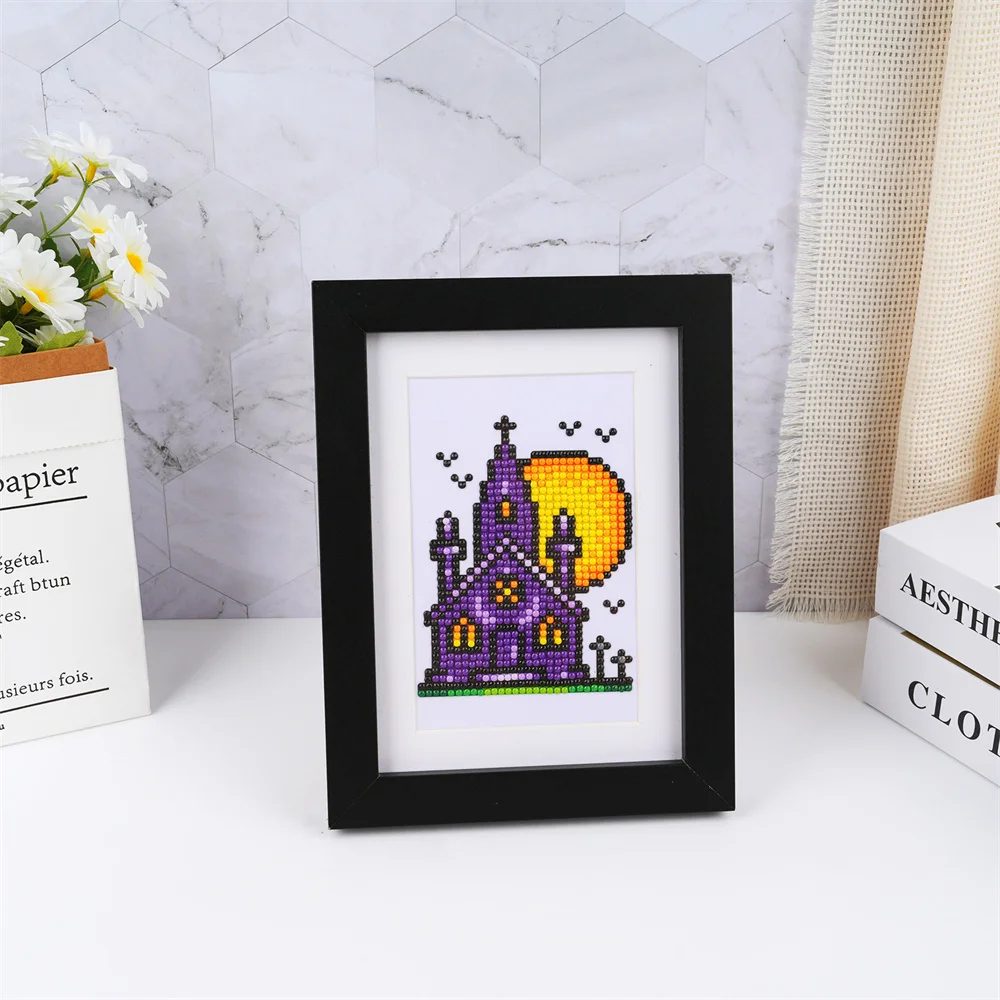 Momoart Castle Diamond Painting Cartoon Witch Handmade Holiday Gift DIY Diamond Mosaic Abstract Handmade Gift