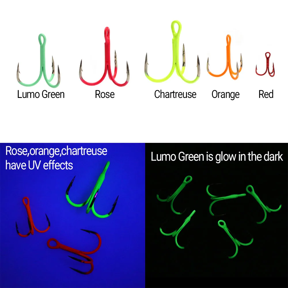 5 قطعة 11 حجم متعددة الألوان ثلاثة أضعاف السنانير الشائكة حادة الثلاثي البحر الصيد السنانير الصعب السحر الطعم هوك صيد السمك #4