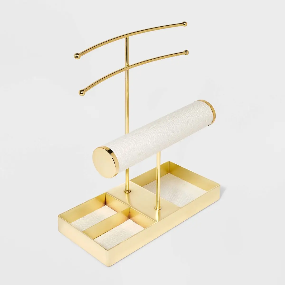 

Necklace and Bracelet Standing Organizer Jewelry Box Gold/Cream: Metal Storage for 18+ Years, 12.34" Height
