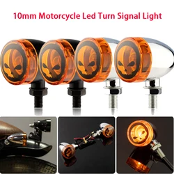 Motorcycle Led Turn Signal Light For Harley Flasher Lamp Blinker Intermitentes Frecce Moto Bullet Arrow Skull Metal Indicator