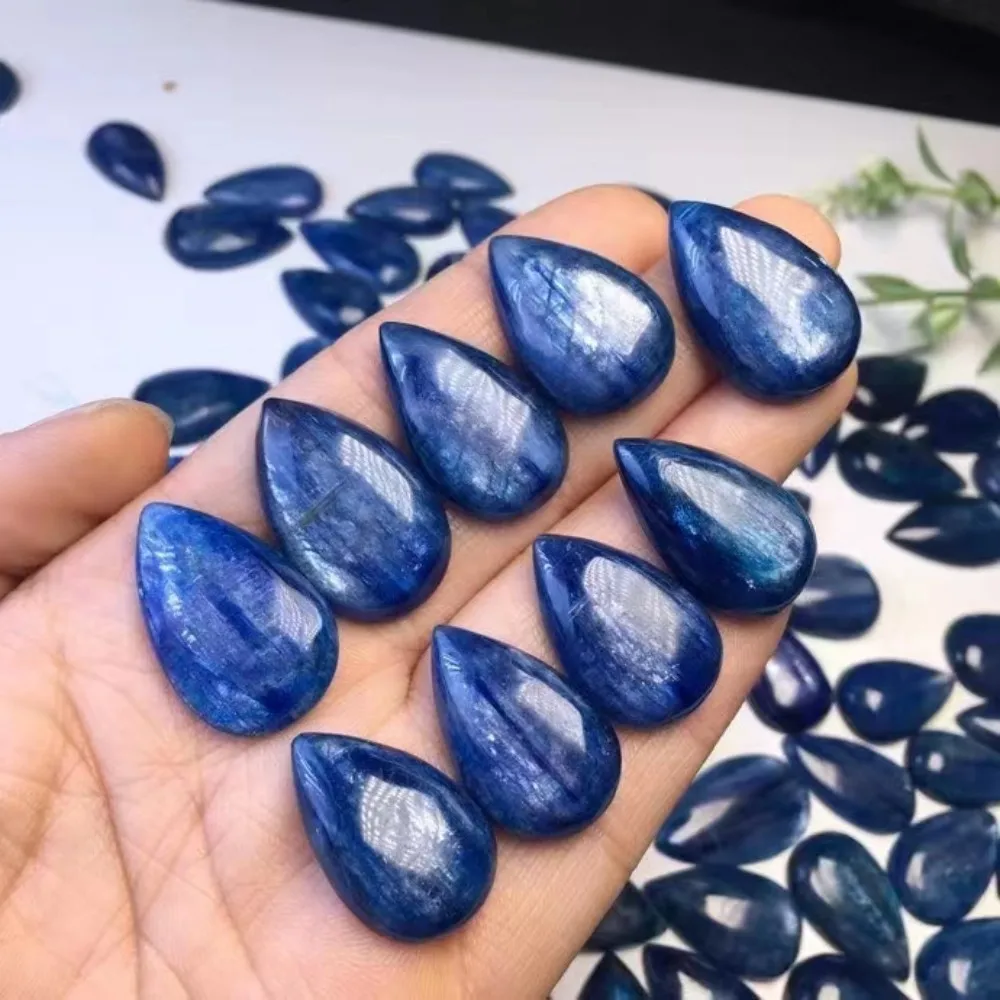 1pc Natural Kyanite Water Drop Teardrop for Pendant Quartz Crystal Healing Stone Gemstone Energy Reiki Jewelry Making Home Decor