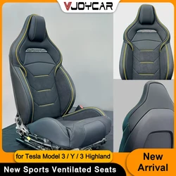 New Arrival Sports Ventilated Seats for Tesla Model 3 Y 3 Highland Luxury Leather Cooling Heating Performance Breathable Seats