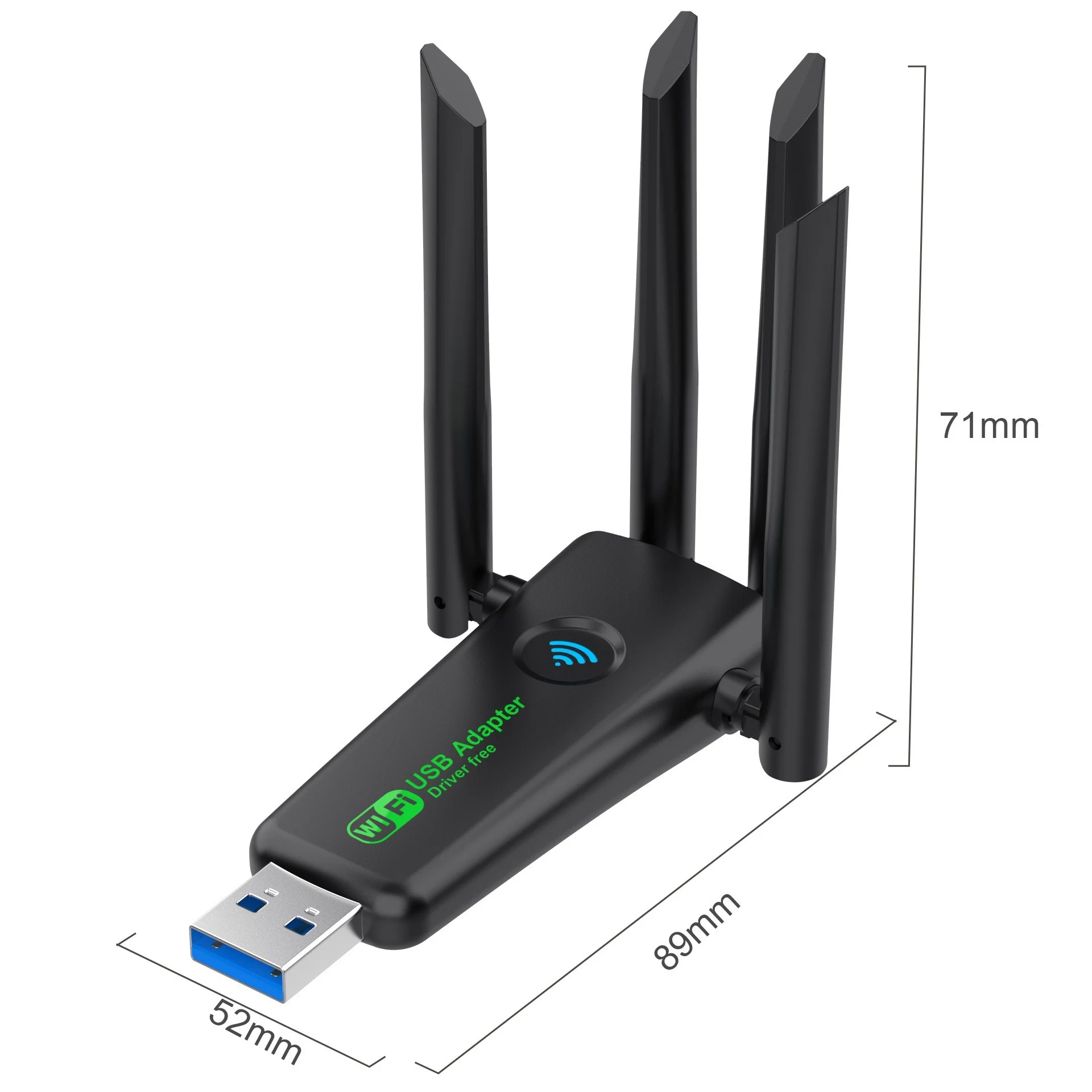 New 1300Mbps Wireless USB 3.0 Adapter Desktop Computer WiFi 5 Transceiver 2.4G/5.8Ghz Dual-Band  Driver-Free Through-Wall