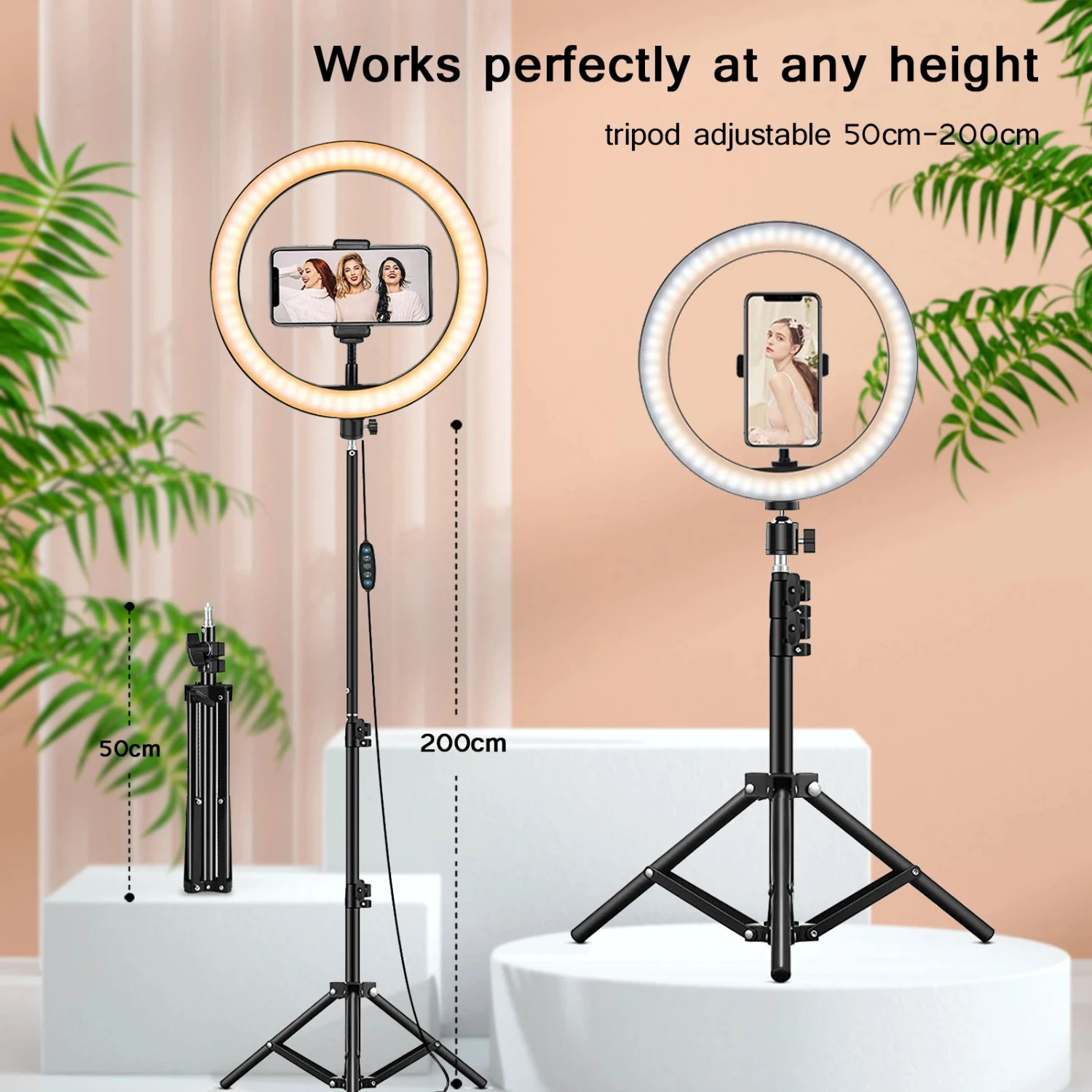 Photography Fill Lighting with Tripod Stand Camera Photo Studio Circle  Selfie Ring Light Phone Lamp Video Youtube