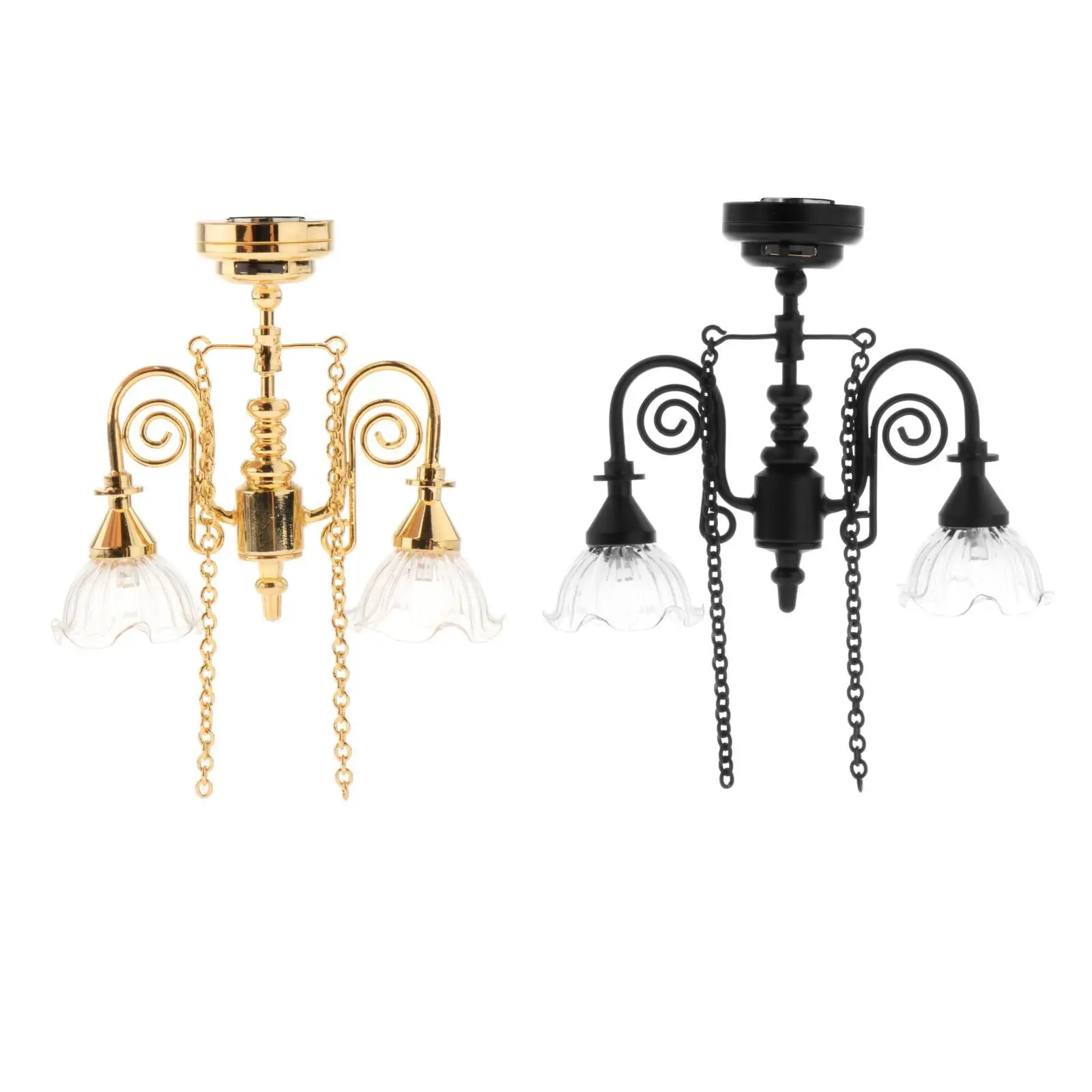 1/12 ミニ吊り下げシーリングライト、メタルシーン、DIY プロジェクト付き