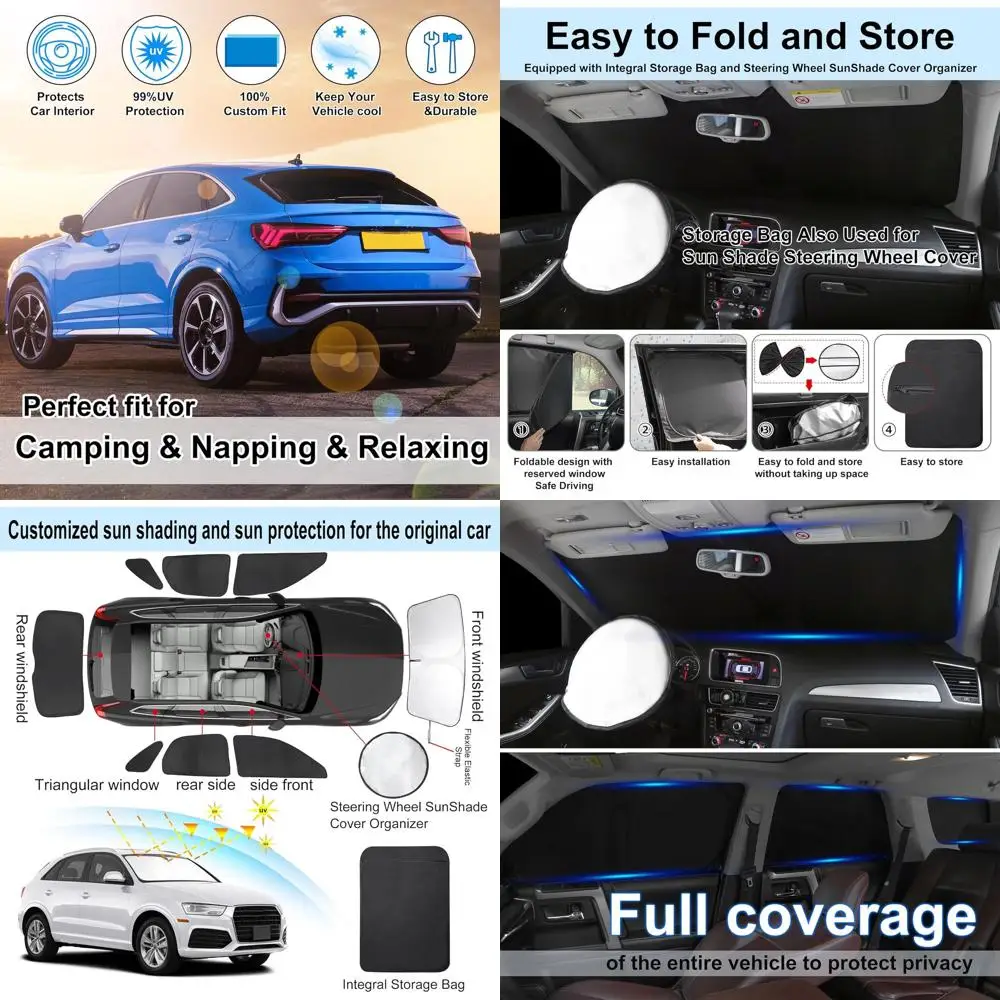 

Солнцезащитный козырек на лобовое стекло на заказ для Q3 2013-2018 гг., складная крышка бокового и заднего окна, полный комплект защиты конфиденциальности, не дает Ca