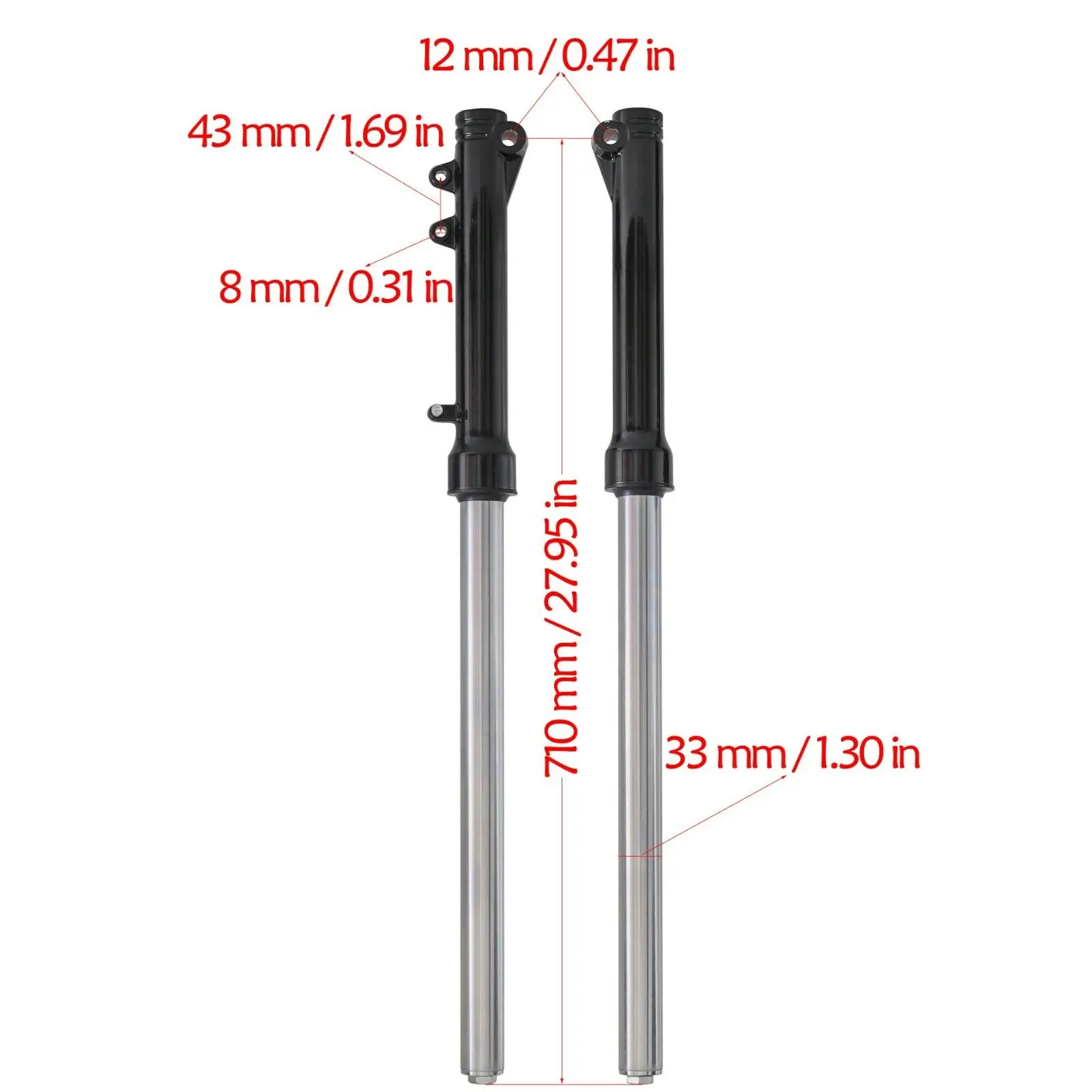 710mm Motorcycle Aluminum Front Forks Shock For Pit Dirt Trail Bike For Honda CRF70 90/110/125/150cc Thumpstar