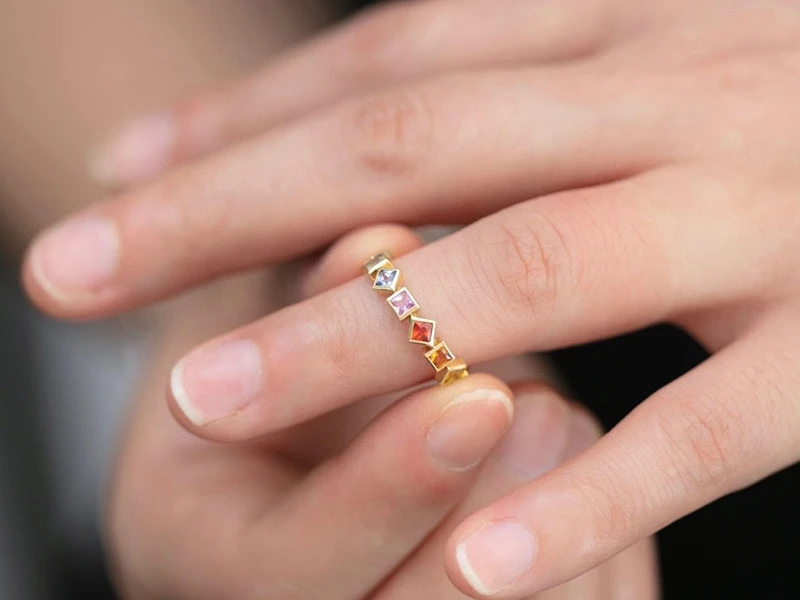 KUGG 100% 18K Yellow Gold Rings Elegant Romantic Style Natural Color Sapphire Engagement Ring for Women High Wedding Jewelry