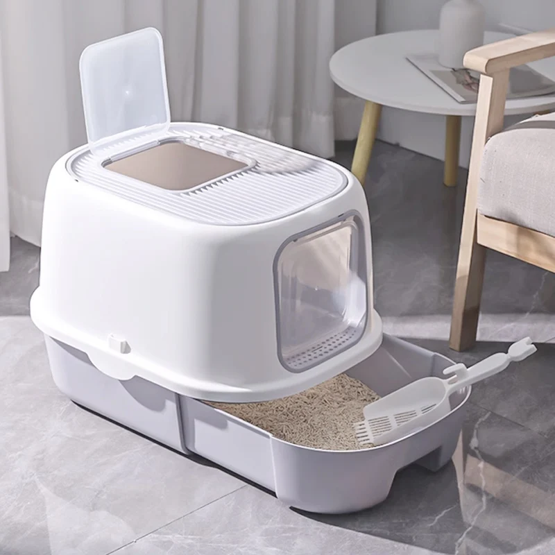 

Cat Litter Box Closed Sandbox Fully Enclosed Cleaning Litter Enclosed Cat Litter Box With Drawer Design