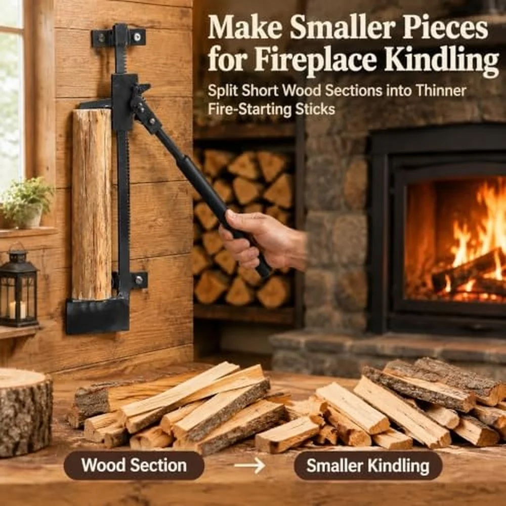 Wall Mounted Manual Wood Splitter for Firewood Kindling