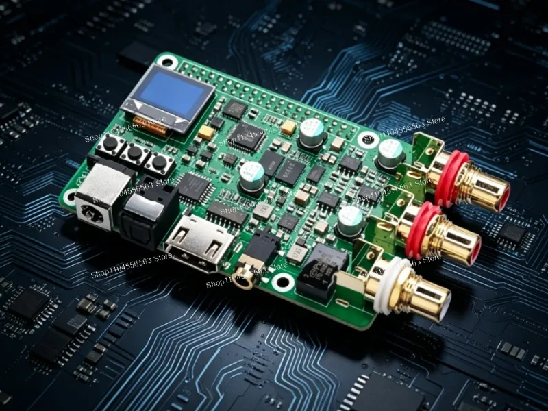 ES9038Q2M DAC HAT for Raspberry Pi, HiFi Audio Decoder I2S Coaxial Optical Fiber DSD512 768kHz for Volumio Moode