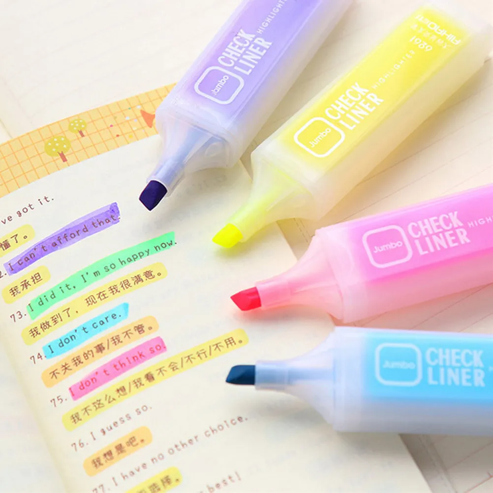 

6Pcs Bright Candy Color Highlighters Smooth Writing System Crisp Clean Lines Minimal Pressure Ideal for School Stationery
