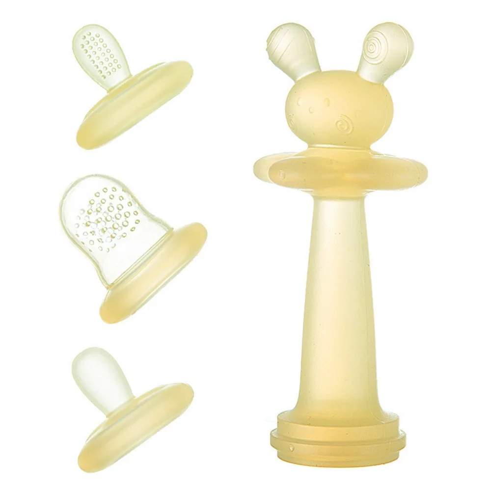 

Cute 4 In1 Teether Gloves Washable Silicone Hand Teether Training Grip Portable Kids Teething Toys For Infant