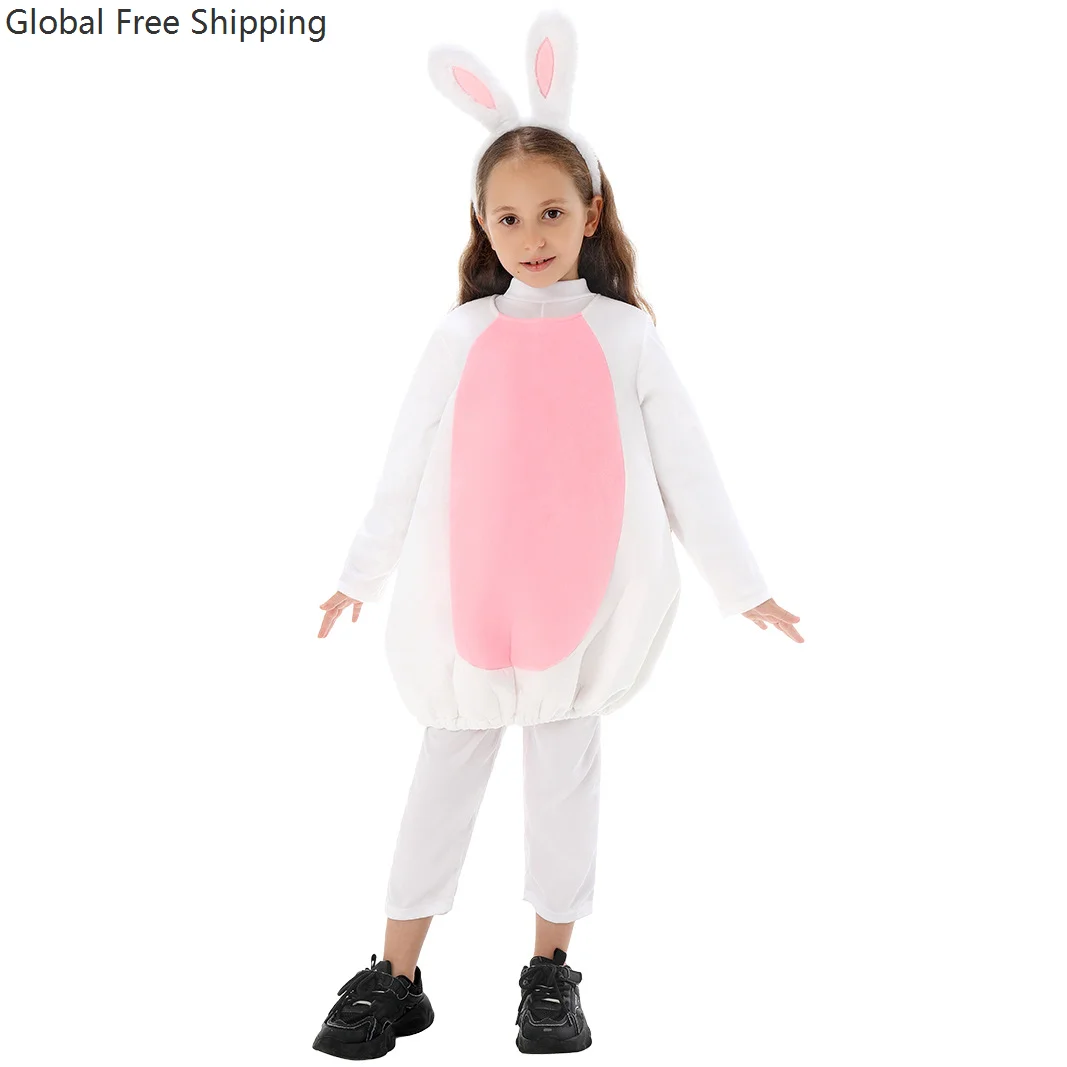 

Children's Cute White Rabbit Animal Bodysuit Women's Bodysuit Pajamas Role Play Costume Halloween Carnival Party Cover-up 2025