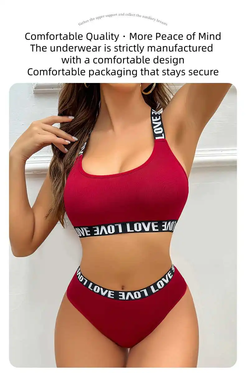 

Wine Red Sexy Lingerie Set for Women-Push-Up Bra European American Style Seductive Design