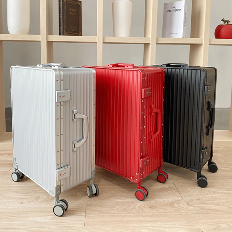 Luxury Aluminum Frame Travel Luggage silent universal wheel pull bar box one nine open carry on suitcase boarding box 20 \