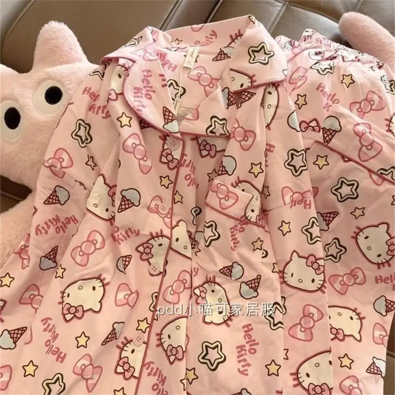 

Hello Kitty Sanrio Наборы из двух предметов Женское платье из двух предметов Элегантные женские костюмы Брюки Костюм Co Ords Клубная одежда 2025 Комплект