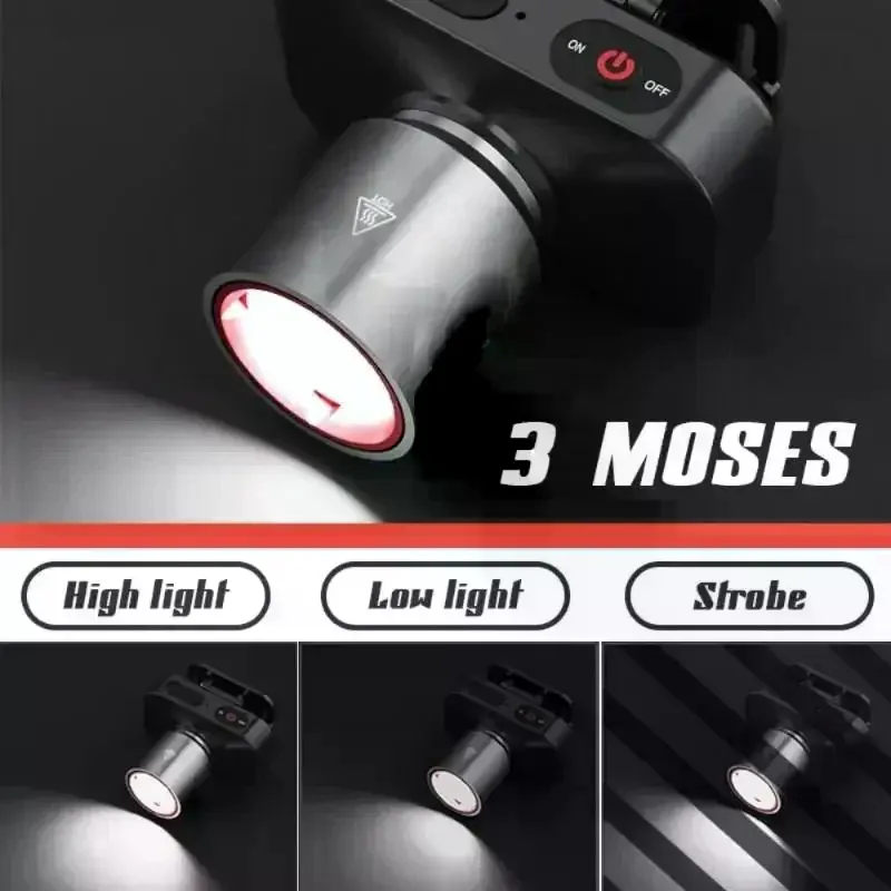 LED Zoom Headlamp Powerful Rechargeable Headlight Waterproof High Power Camping Flashlight With Adjustable Focus