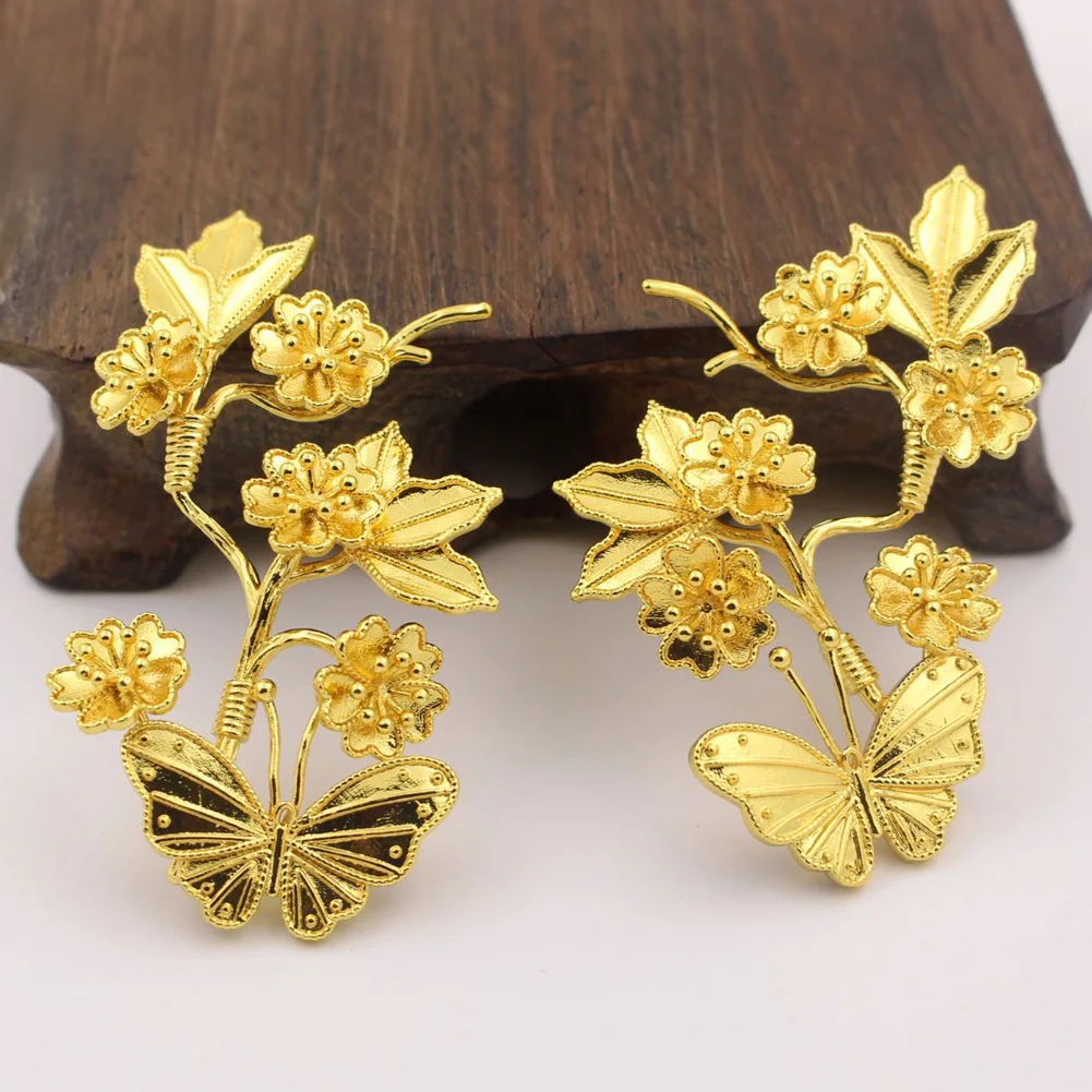 

3pair 62x37mm Brass Casted Tree Branch Buttefly Flower Pendant Stamping Decoration Quality DIY Wedding Jewelry Accessories
