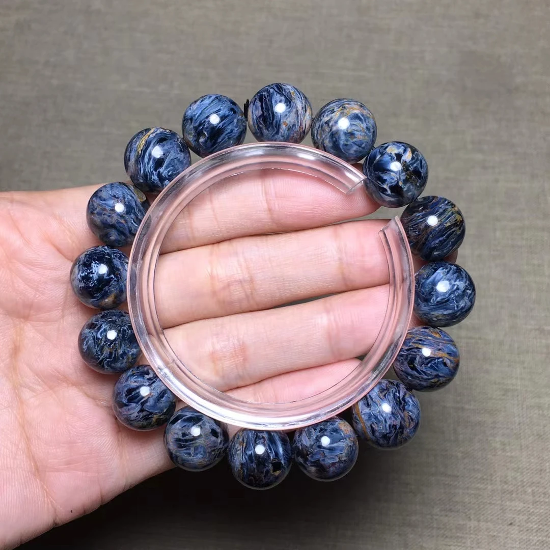 Natural Blue Pietersite Round Beads Bracelet 13mm Big Stretch Jewelry Pietersite Healing Stone From Namibia AAAAAA