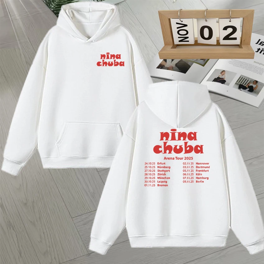 موضة نينا تشوبا الساحة جولة هوديس الرجال النساء الهيب هوب المتضخم الصوف بلوزات مزدوجة الوجهين طباعة البلوفرات غير رسمية للجنسين