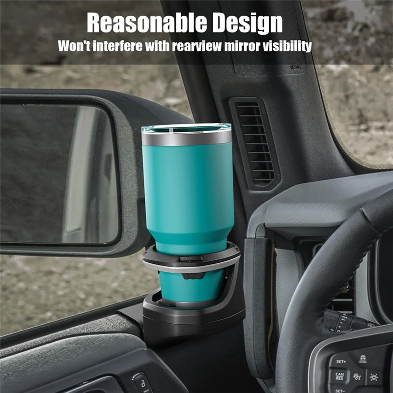

Window Cup Holder For Ford Bronco 2021-2023 2/4-Door Replacement Accessories Car Door Beverage Bottle Holder,Left Side B-A99D