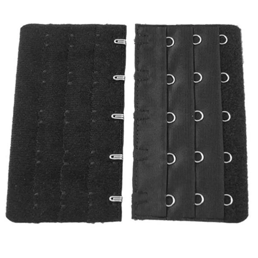 5 個のブラエクステンダー 3 列 5 フック ナイロン ランジェリー エクステンション ピンチスキンなし 妊娠中の体重増加 ブラック