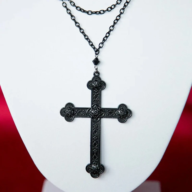 New Halloween Black Cross Gothic Necklace Clothing Jewelry