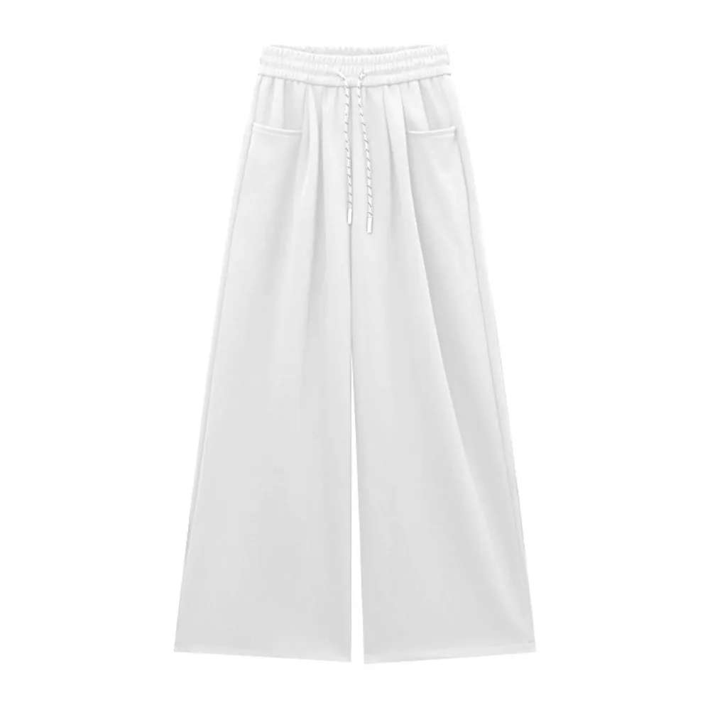 

Breathable Drawstring Straight Leg Pants Loose High Waist Casual Pants Women Workout Trousers Autumn Wide Leg Pants Female