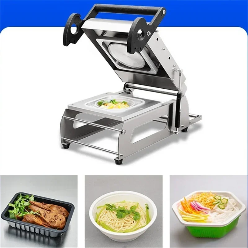 110V Tray Sealer Lunch Box Packaging Machine Plastic Food Container Sealing Meal Packing Machine 220Vg Equipment Machine