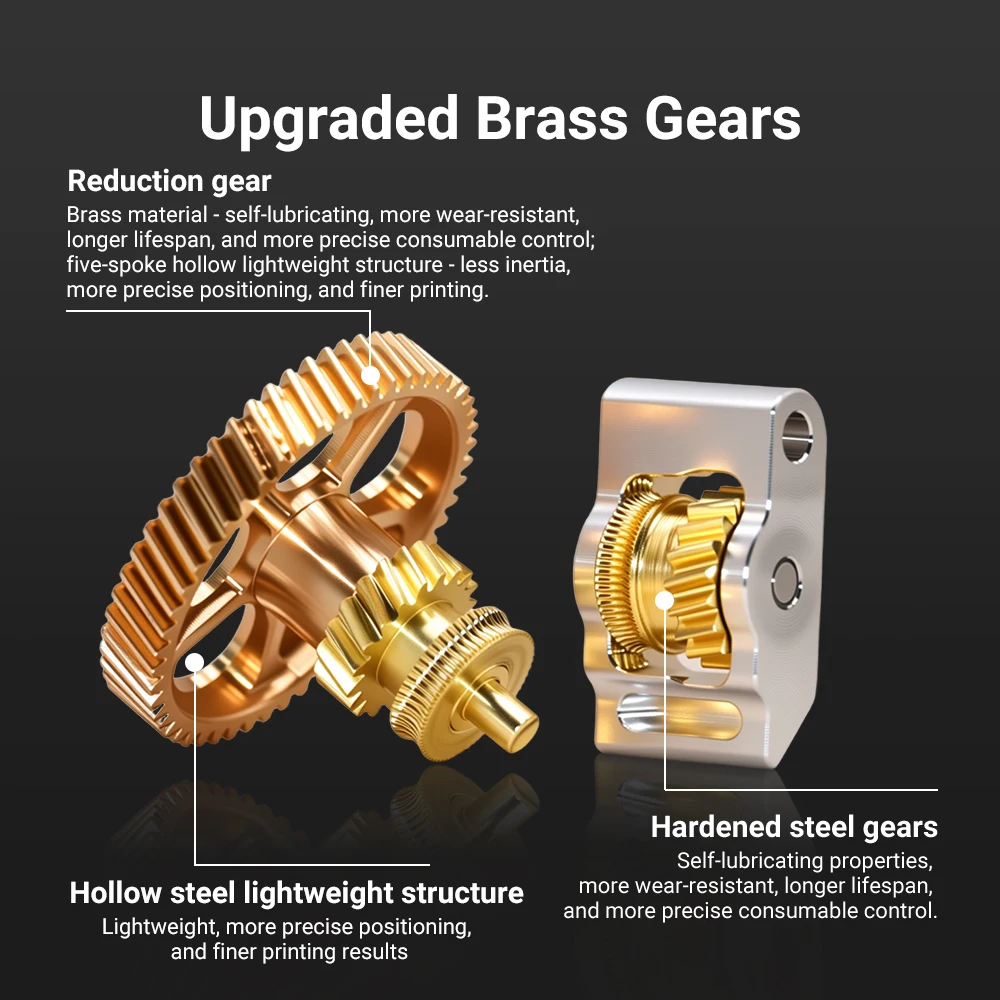 P2S Extruder Gear Kit Integrated Hardened Steel High Temperature For Bamboo lab P2S 3D Printer Parts Replacement